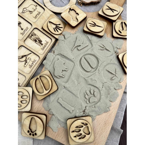 Zestaw trzech układanek- tropy zwierząt leśnych